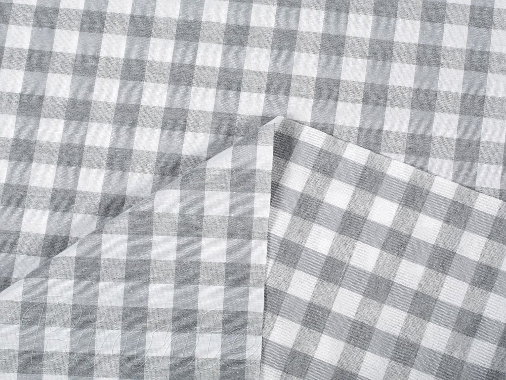 Dekorační látka Rebeka RE-019 Šedo-bílá kostka střední - šířka 140 cm - detail 3 - Biante.cz