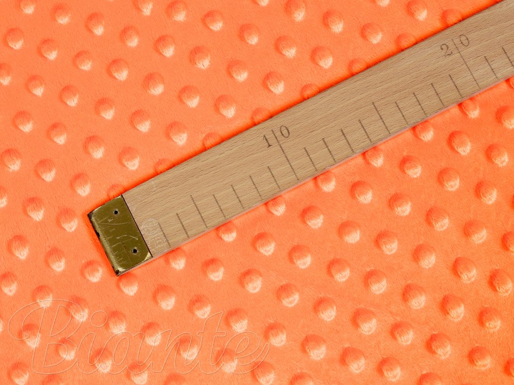 Dětská látka Minky 3D puntíky MKP-022 Oranžová - šířka 150 cm - detail 5 - Biante.cz