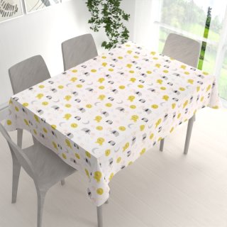 Dětský bavlněný obdélníkový ubrus Sandra SA-649 Sloni a lvi na bílém - detail 1 - Biante.cz Dětský bavlněný obdélníkový ubrus Sandra SA-649 Sloni a lvi na bílém - detail 1 - Biante.cz