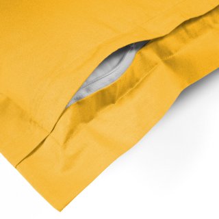 Bavlněný povlak na polštář s lemem Moni MO-073 Žlutý - detail 1 - Biante.cz Bavlněný povlak na polštář s lemem Moni MO-073 Žlutý - detail 1 - Biante.cz