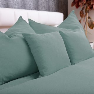 Mušelínové posteľné obliečky Nature MSN-047 Pastelovo modrozelené