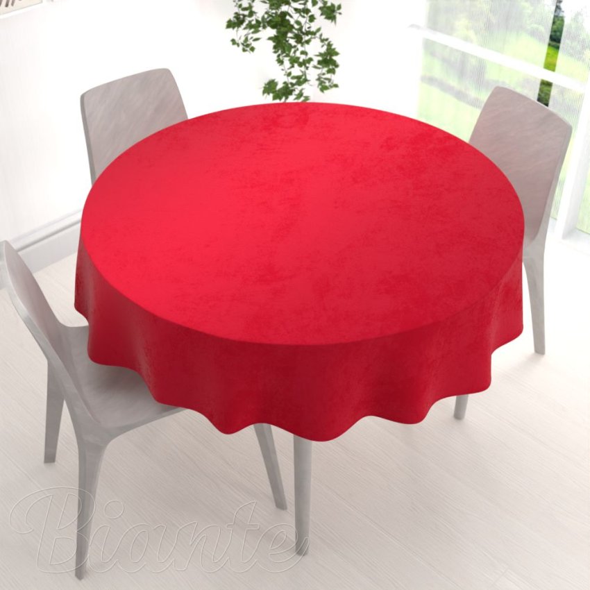 Velký sametový kulatý ubrus Velvet Premium SVP-051 Sytě červený - detail 1 - Biante.cz