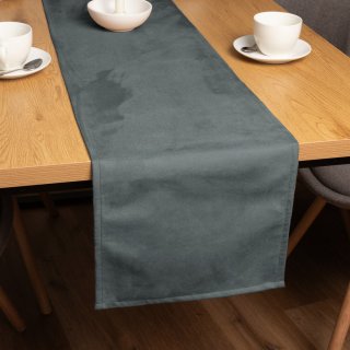 Běhoun na stůl/imitace broušené kůže Alcantara ALC-019 Antracitově šedý - Biante.cz