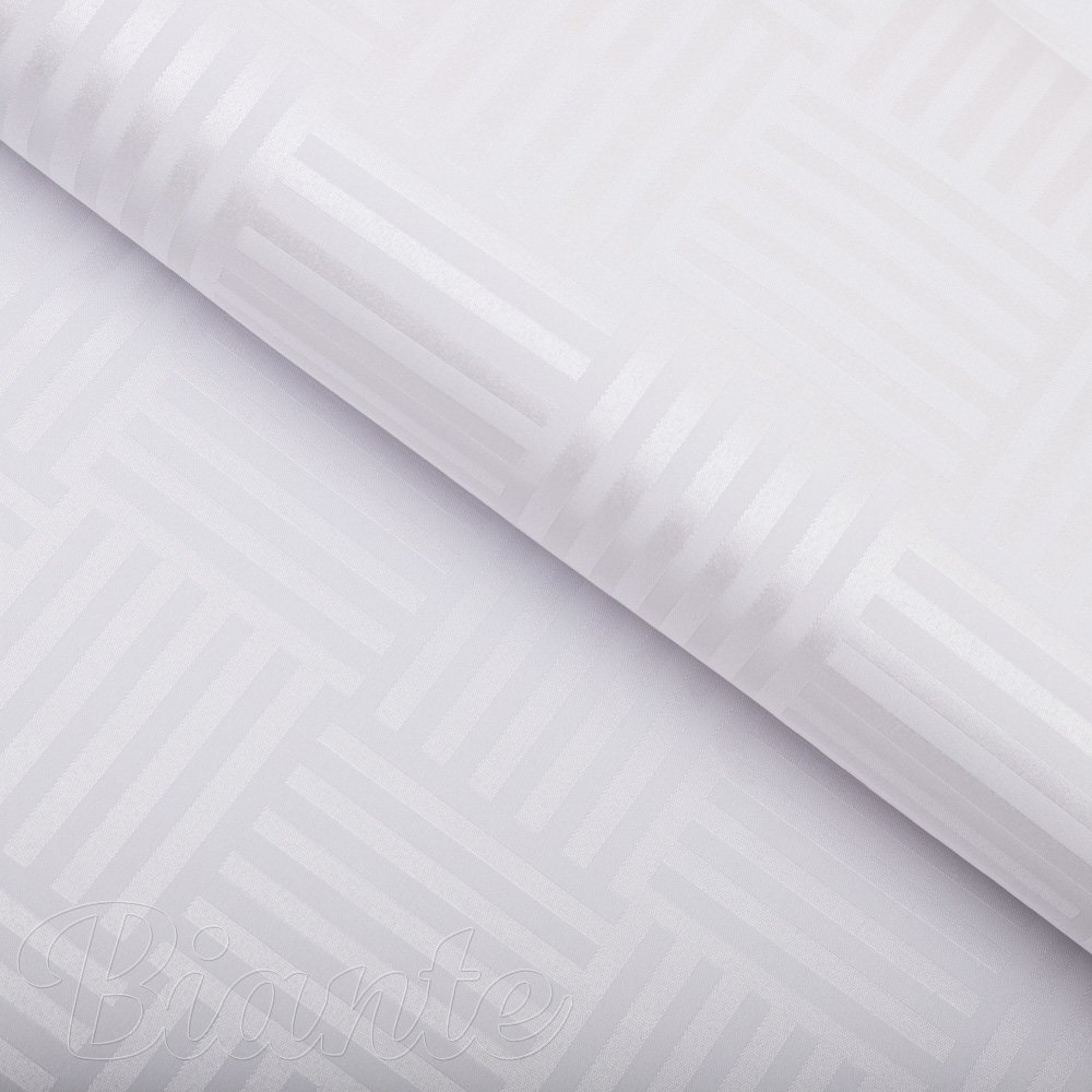 Dekorační látka Monako PM-124 Pruhovaná šachovnice bílá - šířka 320 cm - Biante.cz