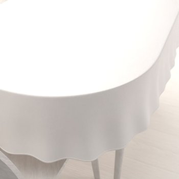 Velký sametový oválný ubrus Velvet Premium SVP-024 Krémově bílý - Biante.cz