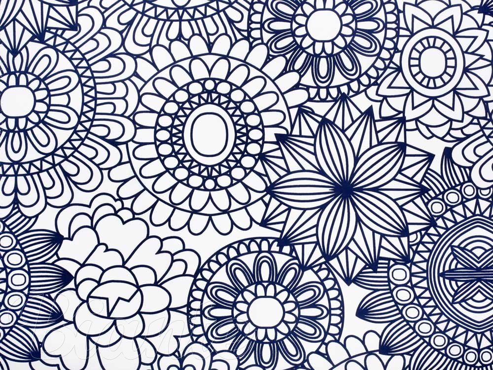 Bavlněná látka/plátno Sandra SA-274 Tmavě modré mandaly na bílém - šířka 145 cm - detail 5 - Biante.cz Bavlněná látka/plátno Sandra SA-274 Tmavě modré mandaly na bílém - šířka 145 cm - detail 5 - Biante.cz
