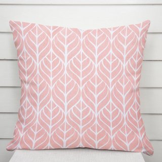 Bavlněný povlak na polštář Sandra SA-211 Listy na starorůžovém - Biante.cz