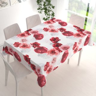 Dekorační obdélníkový ubrus PM-017 Velké červené květy - detail 1 - Biante.cz