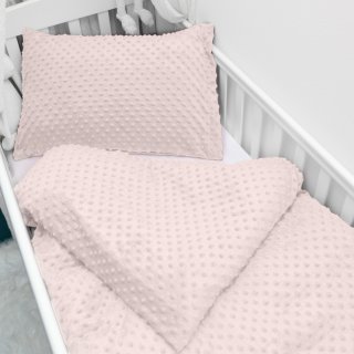 Dětské povlečení do postýlky Minky 3D puntíky MKP-010 Pudrově béžové - Biante.cz