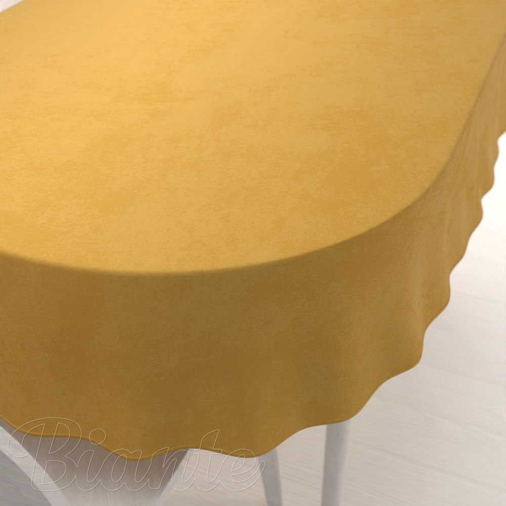 Sametový oválný ubrus Velvet Premium SVP-009 Hořčicový - Biante.cz