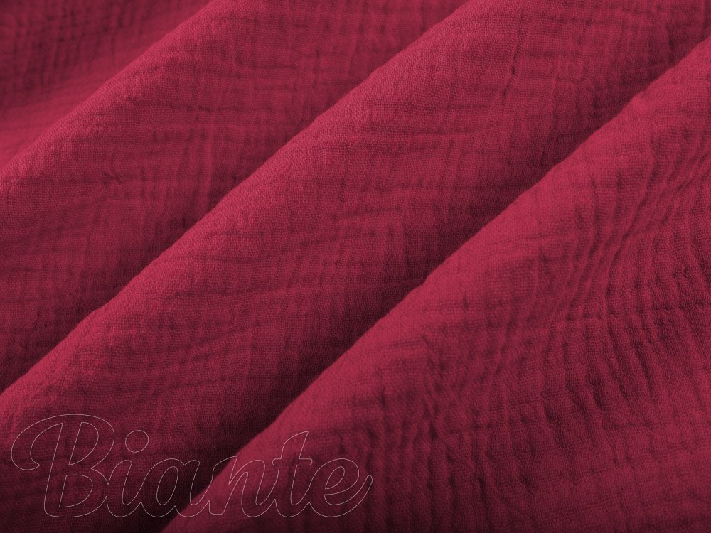Mušelín dvojitá gázovina MSN-042 Malinově červená - metráž šířka 160 cm - detail 7 - Biante.cz