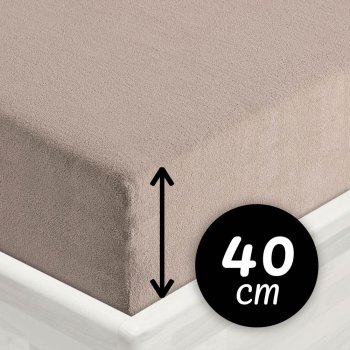 Froté napínací prostěradlo na extra vysokou matraci FR-027 Šedohnědé - Biante.cz Froté napínací prostěradlo na extra vysokou matraci FR-027 Šedohnědé - Biante.cz