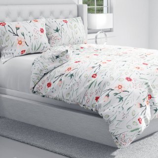 Bavlněné ložní povlečení Sandra SA-747 Luční květiny na bílém - detail 1 - Biante.cz