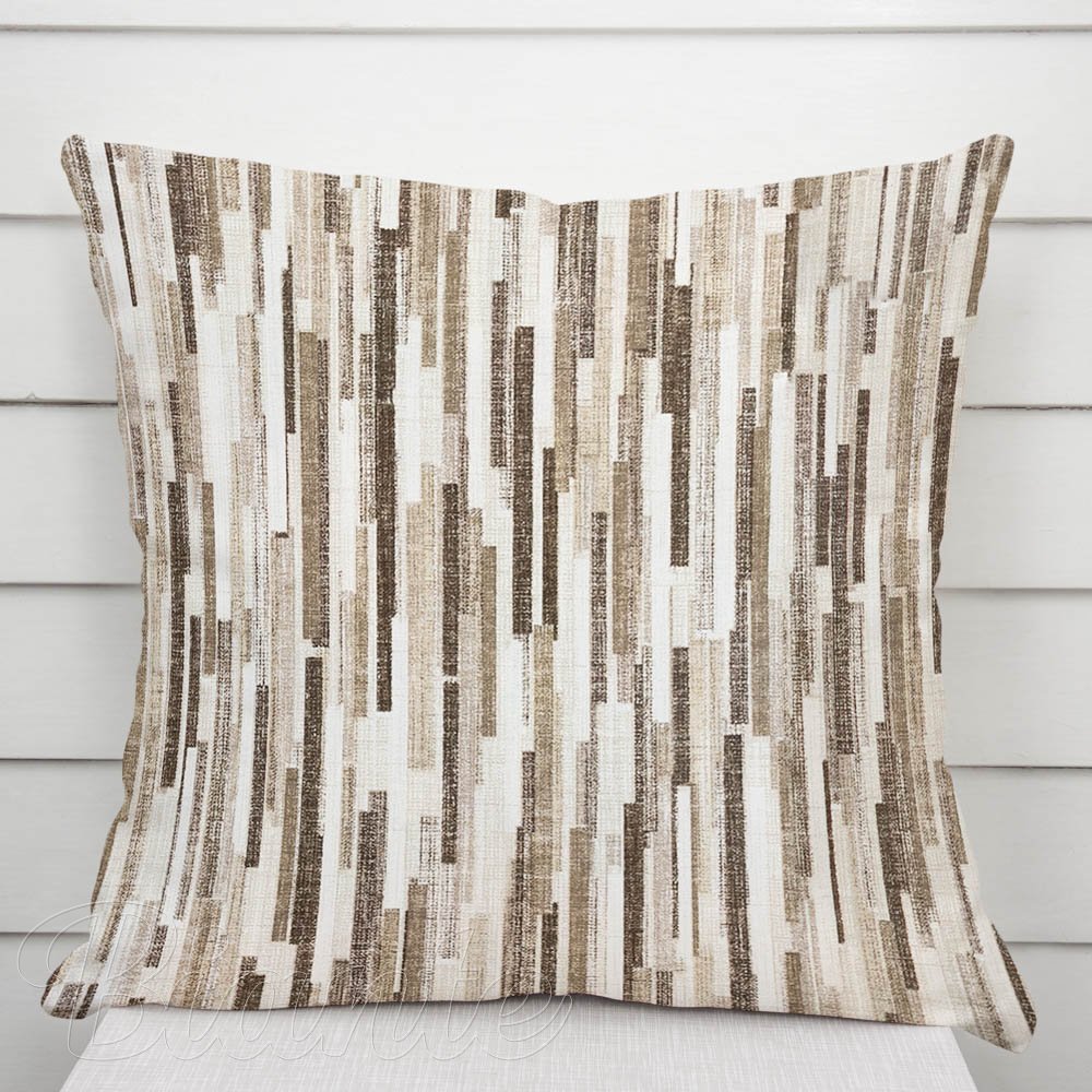 Dekorační povlak na polštář Leona LN-176 Hnědo-béžové proužky - Biante.cz