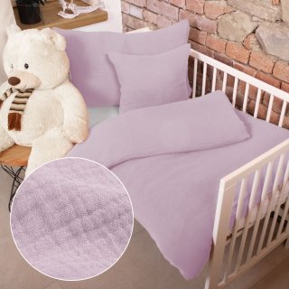 Dětské mušelínové povlečení do postýlky Nature MSN-021 Bledě fialové - Biante.cz