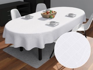 Teflonový oválný ubrus Milano TF-094 - bílý - Biante.cz Teflonový oválný ubrus Milano TF-094 - bílý - Biante.cz