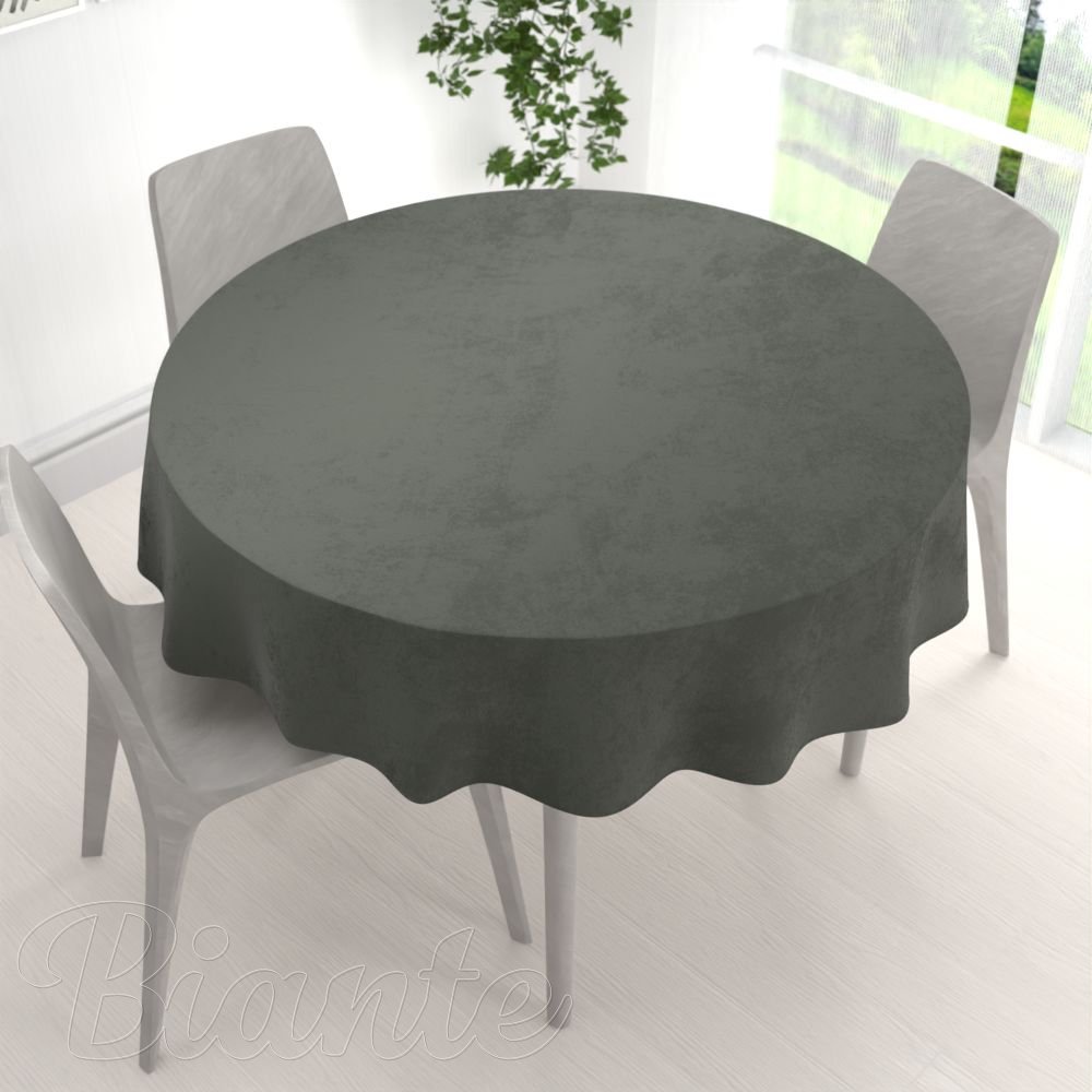 Zamatový okrúhly obrus Velvet Premium SVP-021 Tmavo sivozelený - detail 1 - Biante.sk