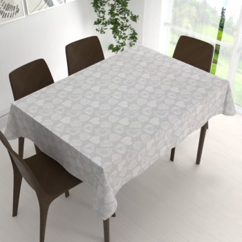 Dekorační obdélníkový ubrus PML-071 Srdce s ornamenty na šedém - detail 1 - Biante.cz