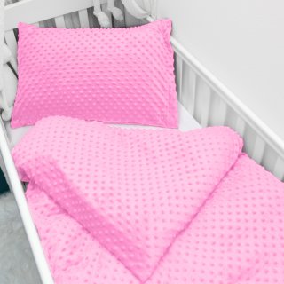 Dětské povlečení do postýlky Minky 3D puntíky MKP-012 Sytě růžové - Biante.cz Dětské povlečení do postýlky Minky 3D puntíky MKP-012 Sytě růžové - Biante.cz