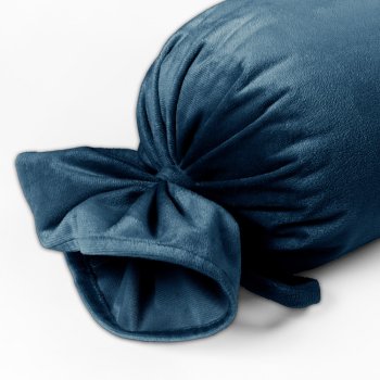 Sametový polštář válec bonbon Velvet Premium SVP-028 Petrolejově modrý - detail 1 - Biante.cz