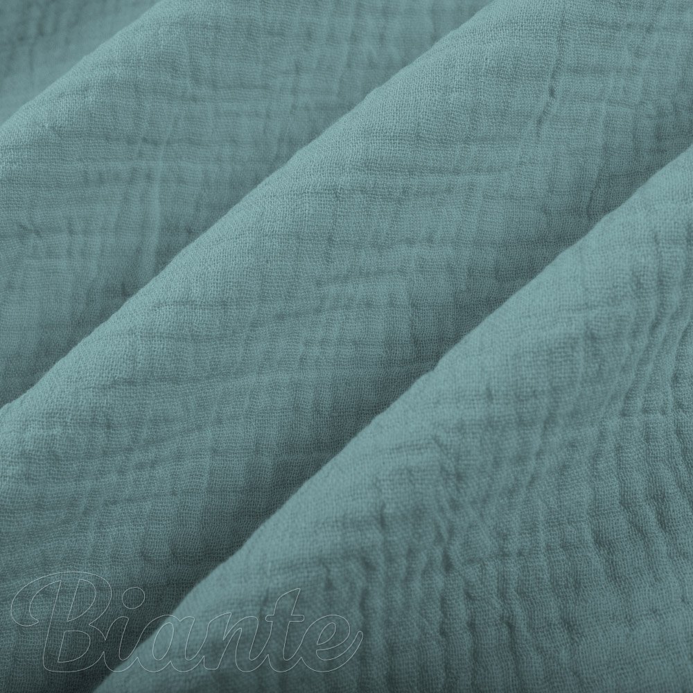 Mušelín dvojitá gázovina MSN-050 Pastelově modrozelená - metráž šířka 140 cm - detail 7 - Biante.cz