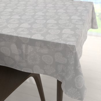 Dekorační čtvercový ubrus PML-071 Srdce s ornamenty na šedém - Biante.cz Dekorační čtvercový ubrus PML-071 Srdce s ornamenty na šedém - Biante.cz