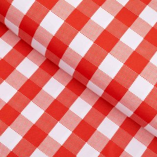 Teflonová látka na ubrusy TF-071 Červeno-bílá kostka - šířka 155 cm - Biante.cz