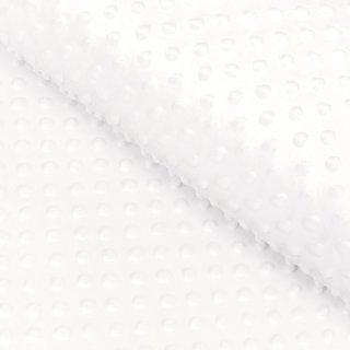 Dětská látka Minky 3D puntíky MKP-016 Krémově bílá - šířka 150 cm