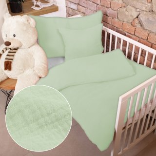 Detské mušelínové posteľné obliečky do postieľky Nature MSN-067 Pastelovo pistáciové - Biante.sk