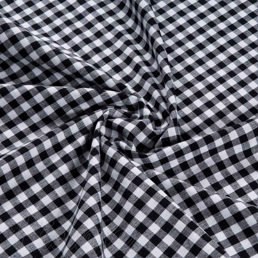 Bavlněná látka Olivia OL-015 Černo-bílá kostka malá - šířka 150 cm - detail 1 - Biante.cz
