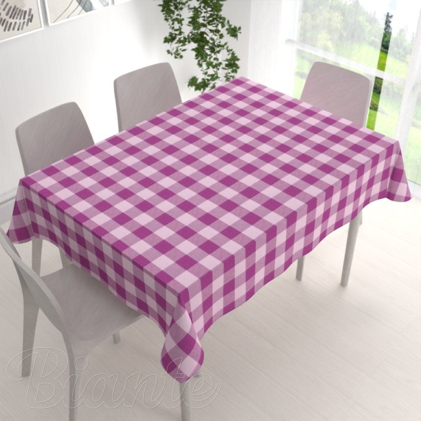 Bavlněný obdélníkový ubrus Olivia OL-021 Fialová kostka velká - detail 1 - Biante.cz
