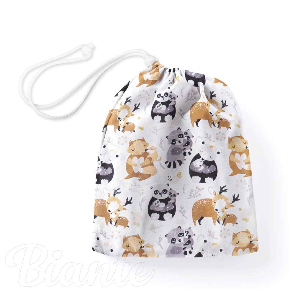 Bavlněný pytlík/sáček na přezůvky Sandra SA-223 Zvířátka s mláďátky - Biante.cz