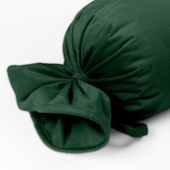 Sametový polštář válec bonbon Velvet Premium SVP-012 Zelený - detail 1 - Biante.cz