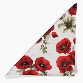 Bavlnená šatka Sandra SA-632 Vlčie maky na bielom - detail 1 - Biante.sk