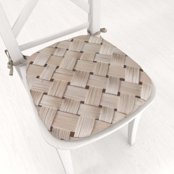Oblý podsedák Terra TRA-002 Béžový pletený vzor - 39x37x3 cm - Biante.cz Oblý podsedák Terra TRA-002 Béžový pletený vzor - 39x37x3 cm - Biante.cz