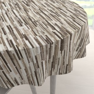 Veľký dekoračný okrúhly obrus Leona LN-176 Hnedo-béžové pásiky - Biante.sk