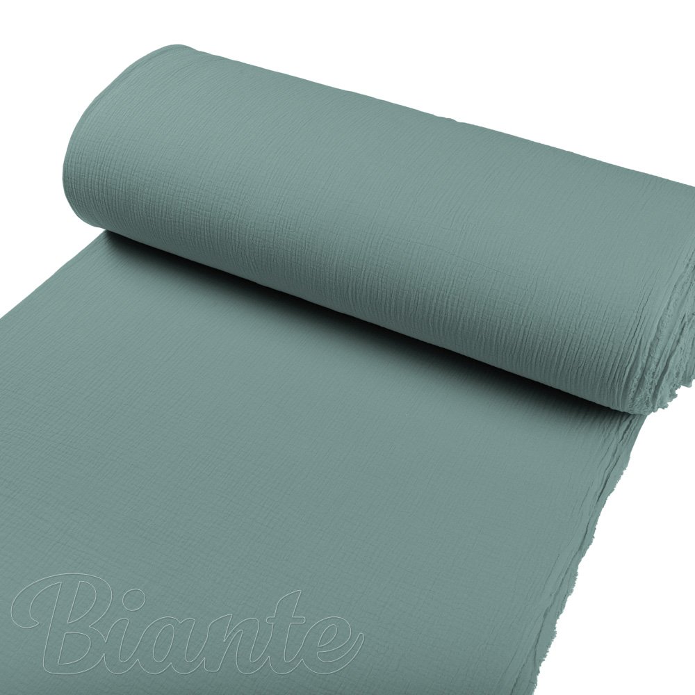 Mušelín dvojitá gázovina MSN-047 Pastelově modrozelená - metráž šířka 160 cm - detail 2 - Biante.cz