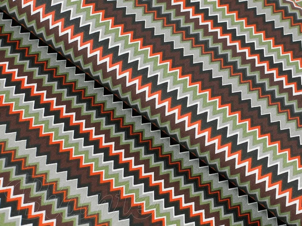 Bavlněná látka/plátno Sandra SA-097 Retro cik cak - šířka 140 cm - detail 1 - Biante.cz