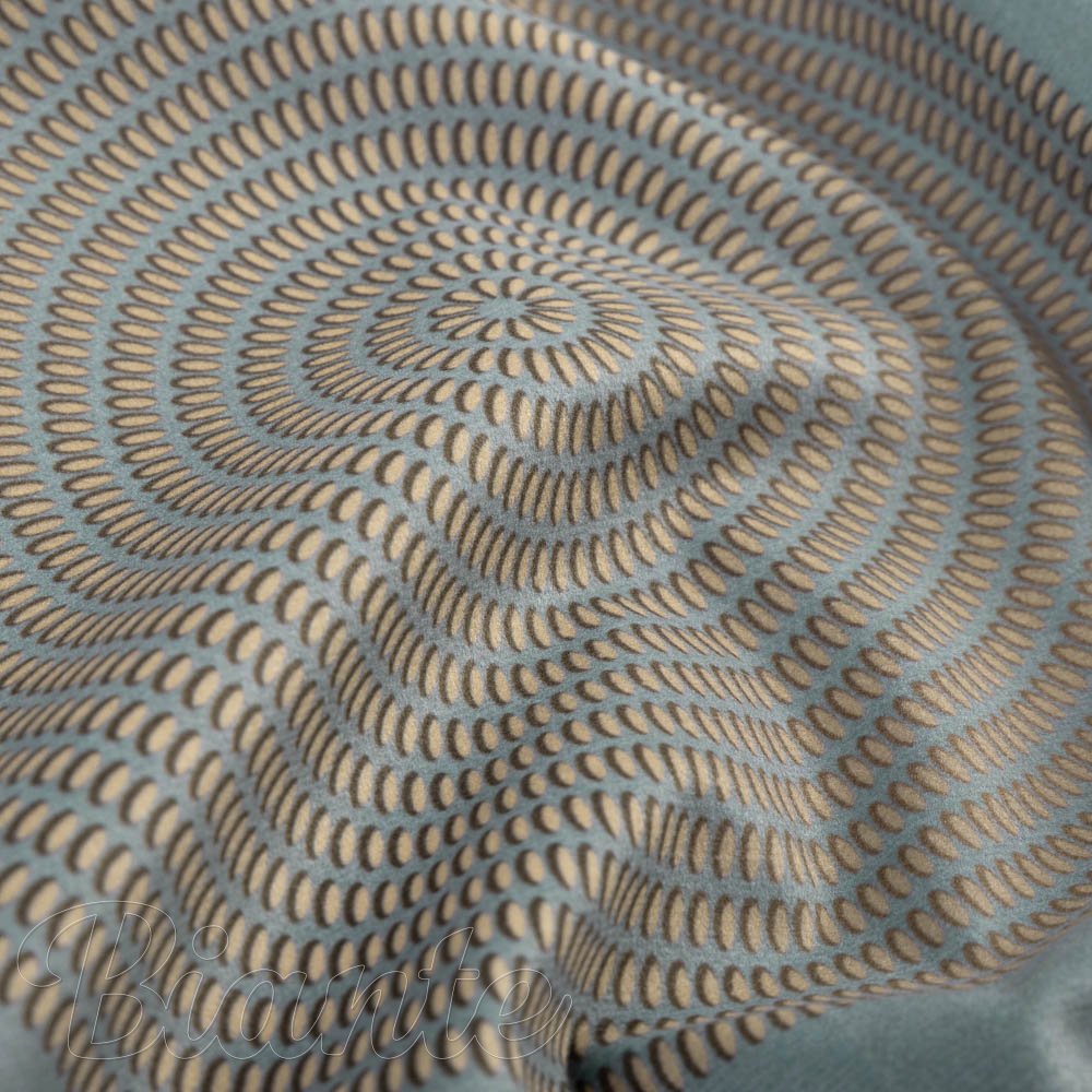 Sametová látka Tamara TMR-058 Designové kruhy na modrošedém - šířka 150 cm - detail 7 - Biante.cz