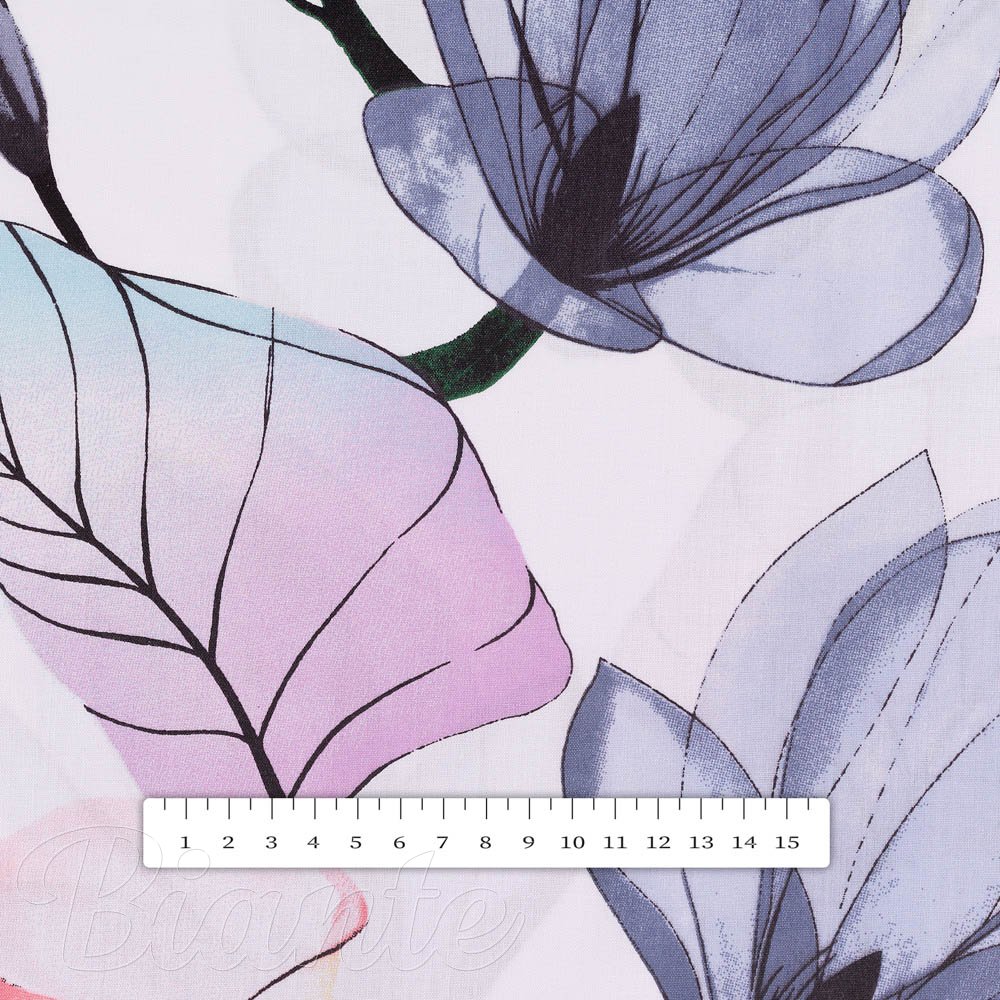 Bavlněná látka/plátno Sandra SA-333 Velké květy magnolie a kaly - šířka 160 cm - detail 3 - Biante.cz