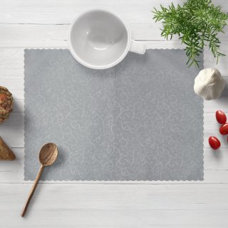 Teflonové prostírání na stůl TF-086 Ornamenty na šedém - Biante.cz
