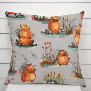 Detská bavlnená obliečka na vankúš Sandra SA-711 Kapybary na sivom - Biante.sk Detská bavlnená obliečka na vankúš Sandra SA-711 Kapybary na sivom - Biante.sk