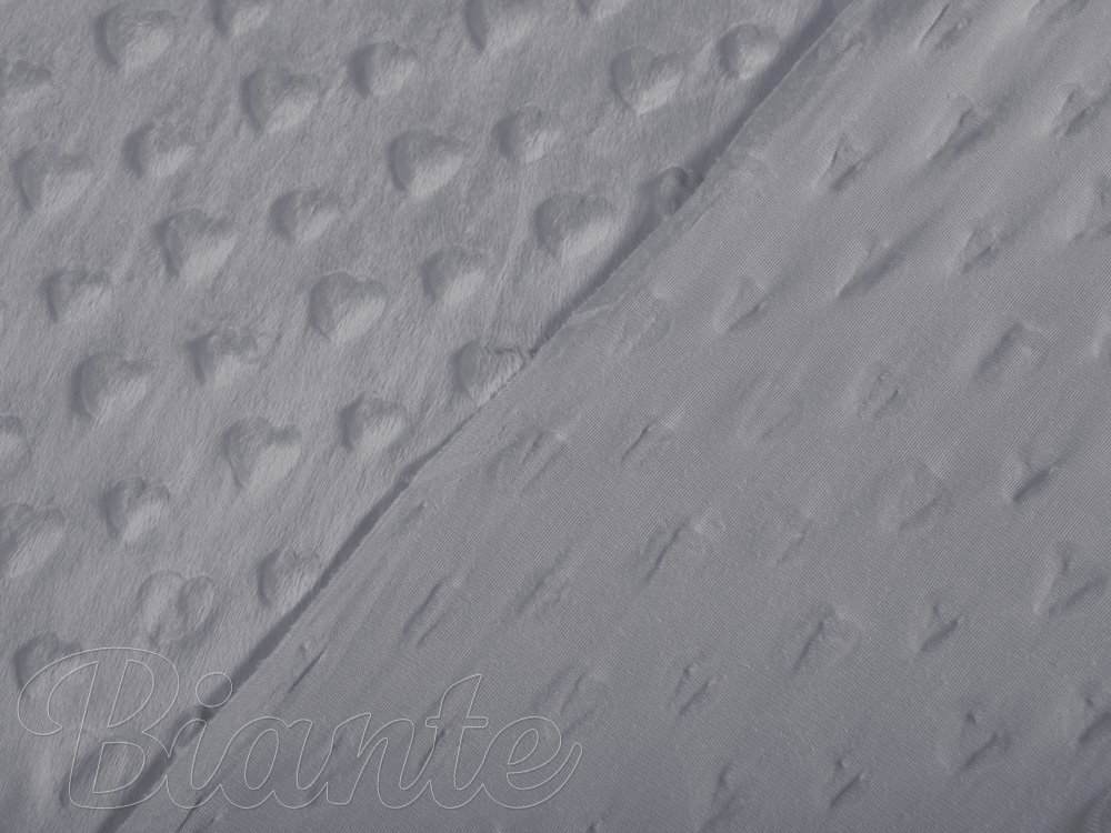 Dětská látka Minky 3D srdíčka MKS-005 Tmavě šedá - šířka 150 cm - detail 3 - Biante.cz