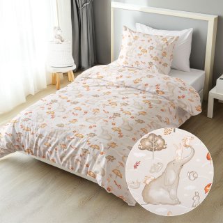 Dětské bavlněné ložní povlečení Sandra SA-692 Slon a jeho kamarádi na světle šedobéžovém - Biante.cz Dětské bavlněné ložní povlečení Sandra SA-692 Slon a jeho kamarádi na světle šedobéžovém - Biante.cz