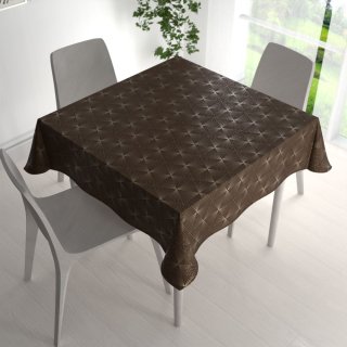 Sametový čtvercový ubrus Isabela IBL-012 Rose Gold trojúhelníky na hnědém - detail 1 - Biante.cz
