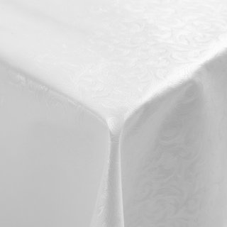 PVC obrus Vyrazený kvetovaný vzor na krémovo bielom PV-202 - metráž š. 140 cm - detail 1 - Biante.sk