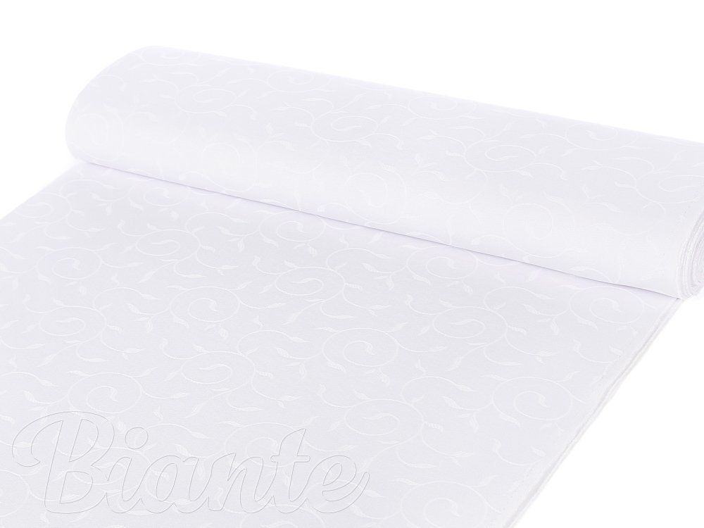 Teflonová látka na ubrusy TF-011 Pnoucí lístky - studená bílá - šířka 160 cm - detail 2 - Biante.cz