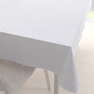 Teflonový obdélníkový ubrus TF-100 Bílé ornamenty s lístky - Biante.cz