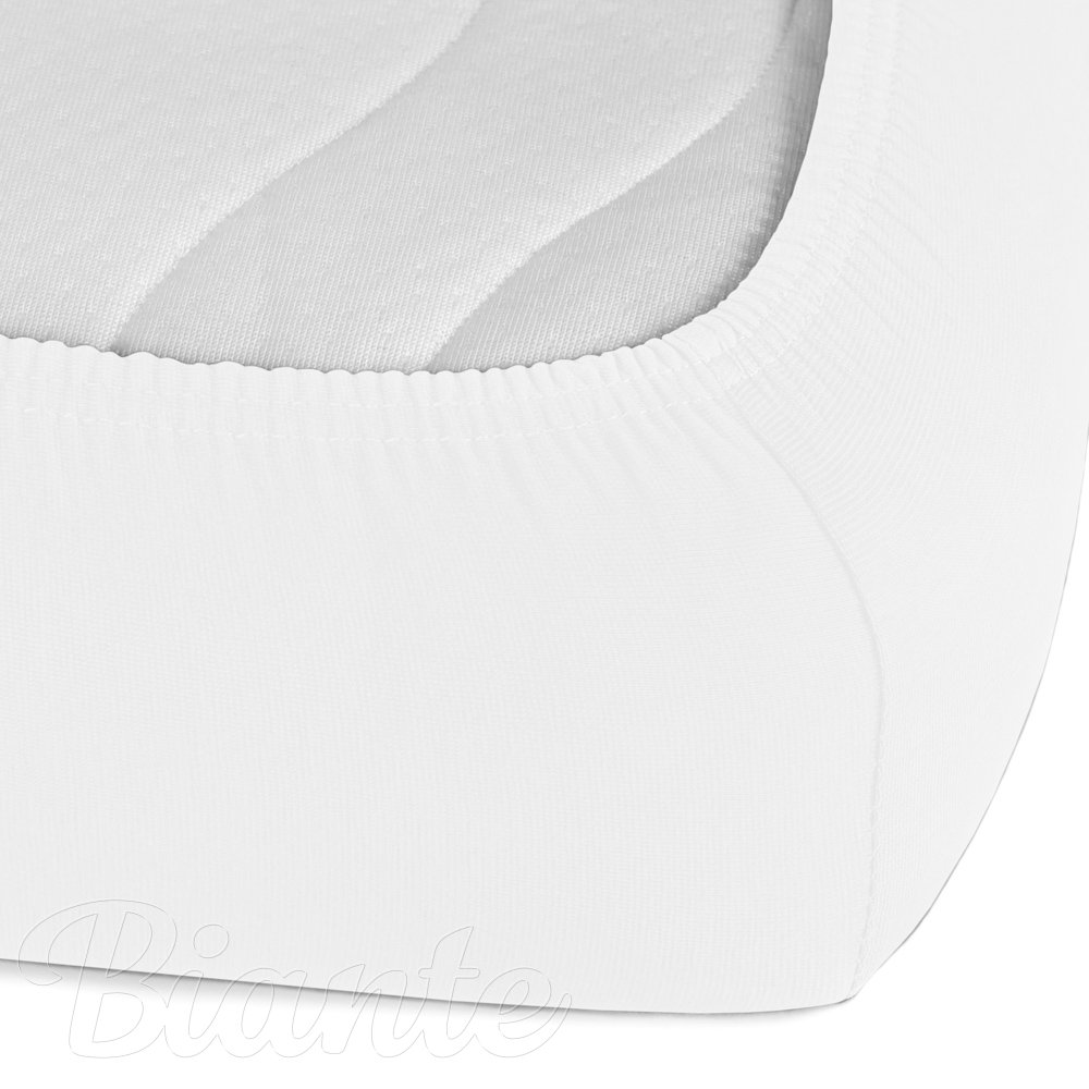 Dětské jersey napínací prostěradlo do postýlky JR-031 Bílé - detail 2 - Biante.cz