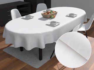 Damaškový oválný ubrus DM-002 Bílý - proužky 6 a 24 mm - Biante.cz Damaškový oválný ubrus DM-002 Bílý - proužky 6 a 24 mm - Biante.cz